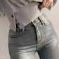 Letia - lässiger luxus elegantes t-shirt in uni mit knopfdetail
