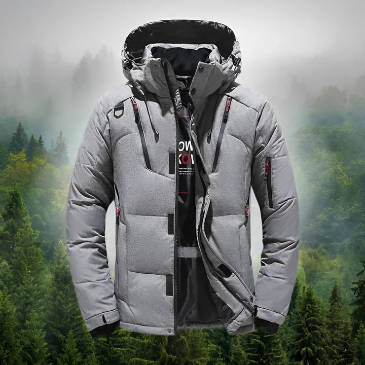 Arktischer schild herren daunenparka mit abnehmbarer kapuze