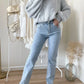 Twyla - glitzerjeans mit hoher taille