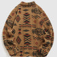 Alec - retro-fleecejacke mit aufschlägen im ethno-Stil