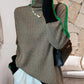 Eleganter rollkragenpullover im farbblockdesign