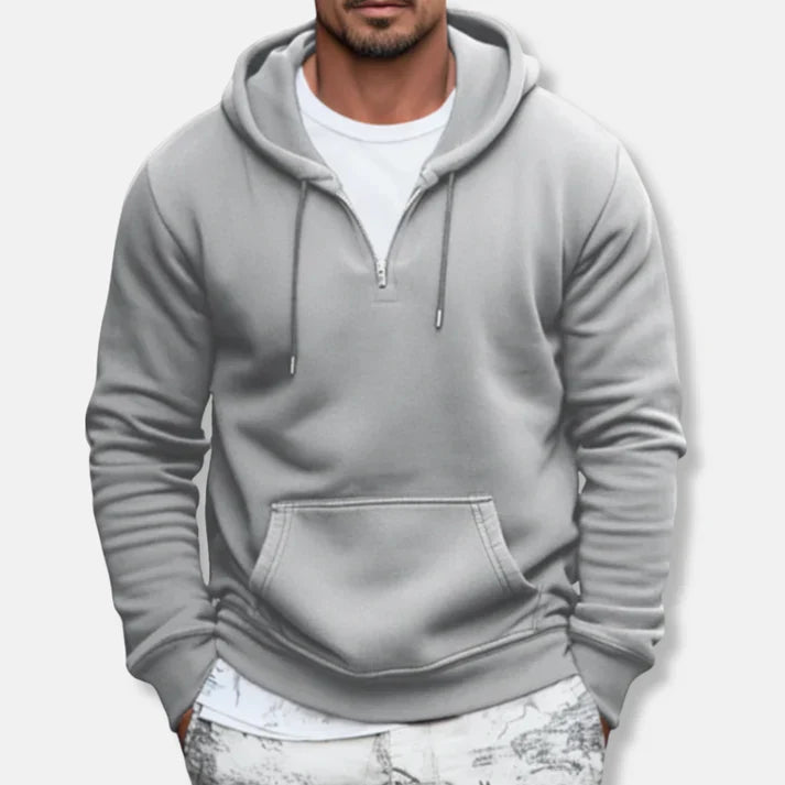 Morten – quarter-zip hoodie mit kängurutasche und relaxed fit