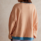 Lässig gestreiftes damen-sweatshirt mit kontrastierenden Akzenten