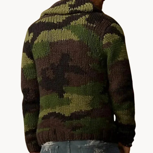 Camouflage - coole herrenweste mit camo-strickdesign