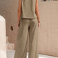 Olivia – elegantes set aus ärmellosem tanktop und hose mit weitem bein