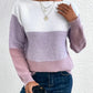 Natalie – farbblock-langarmpullover mit rundhalsausschnitt