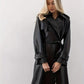 Winona - trenchcoat lederjacke mit gürtel