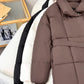 Lässig - wattierte jacke mit revers in schlichter farbe