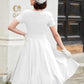 Weißes vintage-kleid midi - greta