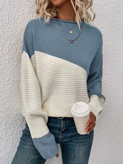 Ollie - pullover mit rundhalsausschnitt und farbblöcken