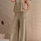 Olivia – elegantes set aus ärmellosem tanktop und hose mit weitem bein