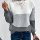 Natalie – farbblock-langarmpullover mit rundhalsausschnitt