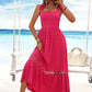 Rotes maxikleid mit spitzendetail und schleifen - Emily