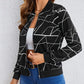 Nahomy – langarmjacke mit geo-print und reißverschluss