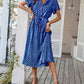 Chloe – a-linien-kleid mit polka-dot-print und v-ausschnitt