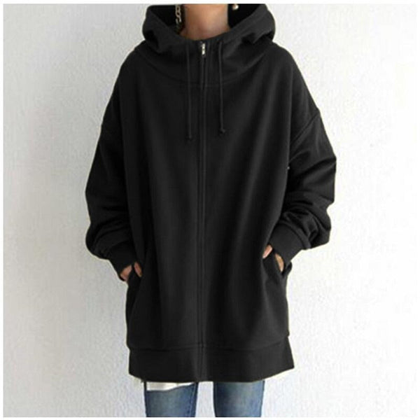Kerenza – gemütlicher fleecepullover mit kapuze und reibverschluss