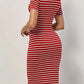 Chloe – elegantes, figurbetontes streifenkleid