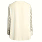 Samantha – elegantes langarm-top mit gekerbtem ausschnitt