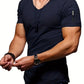 Faustino - locker sitzendes herren-t-shirt mit v-ausschnitt