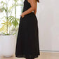 Schwarzes maxikleid halter - Clara