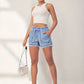 Eleanor – jeansshorts mit elastischem bund für frühling/sommer