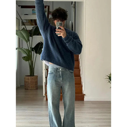 Herren rundhals pullover im zeitlosen design