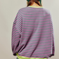 Lässig gestreiftes damen-sweatshirt mit kontrastierenden Akzenten