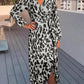 Trendiges leopardenmuster maxi-kleid