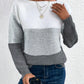 Natalie – farbblock-langarmpullover mit rundhalsausschnitt