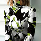 Risa - sexy rollkragen-langarm-t-shirt mit hohem kragen und blumendruck
