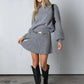 Elegantes set aus plissee-pullover und rock - jayline