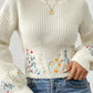 Leyla - strickpullover mit blumenstickerei
