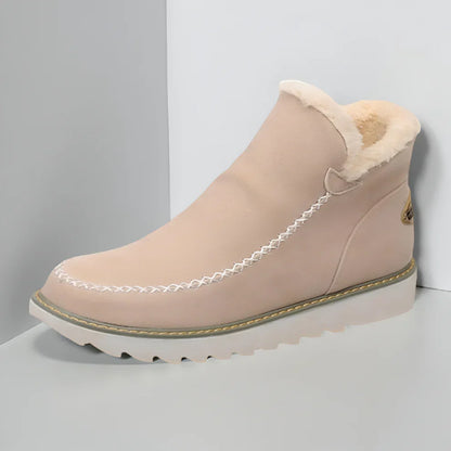 Kuschelige, mit lammfell gefütterte stiefeletten für damen