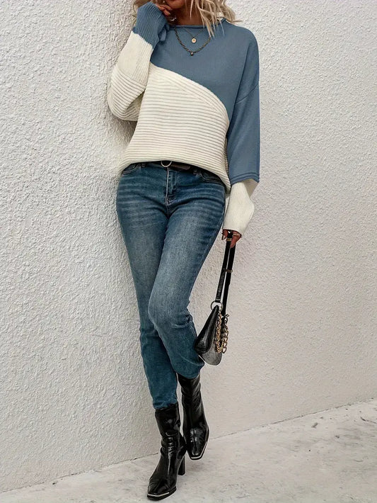 Ollie - pullover mit rundhalsausschnitt und farbblöcken