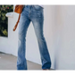 Charlotte – gewaschene bootcut-jeans mit hohem stretchanteil für damen