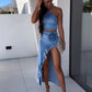 Caroline – set aus rosafarbenem top und jeans