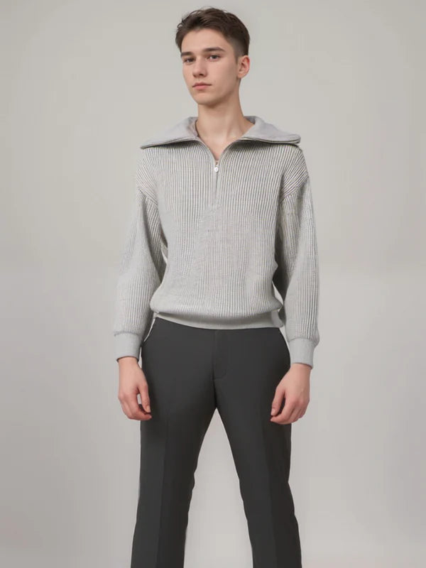 Gestreifter pullover mit reibverschluss
