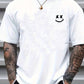 Brandon – t-shirt mit smile-print und rundhalsausschnitt