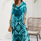Türkises maxi-kaftankleid - Lea