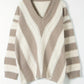 Grace – gestreifter pullover mit v-ausschnitt