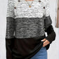 Jennifer – lässiges langärmliges farbblock-t-shirt mit rundhalsausschnitt,