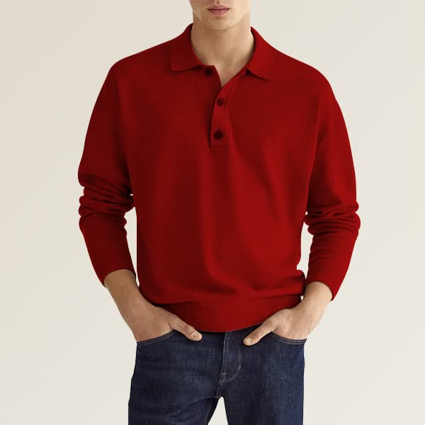 Garen - lässiges langarm-poloshirt für herren