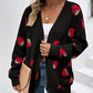 Liora – stylischer erdbeer-cardigan mit offener vorderseite für den frühling