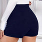 Olivia – shorts mit hohem bund und knopfdekor
