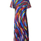 Penelope – schlitzkleid mit allover-print und v-ausschnitt