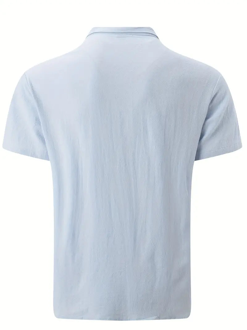 Jackson – lässiges, einfarbiges kurzarm-button-down-hemd für herren