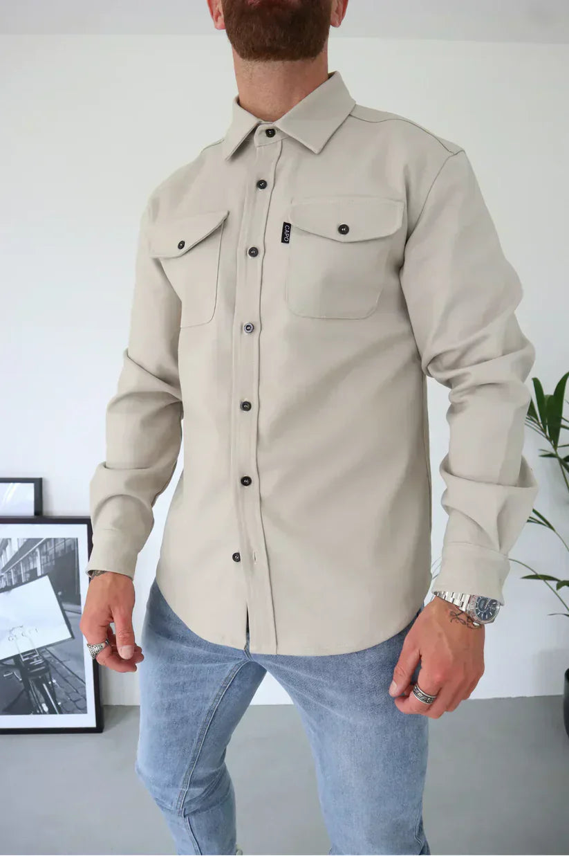 Martin – baumwoll overshirt mit knopfleiste