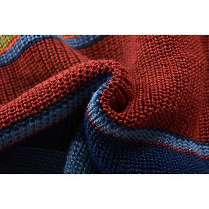 Retro-weste für herren mit farbblöcken und knopfverschluss