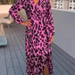 Trendiges leopardenmuster maxi-kleid