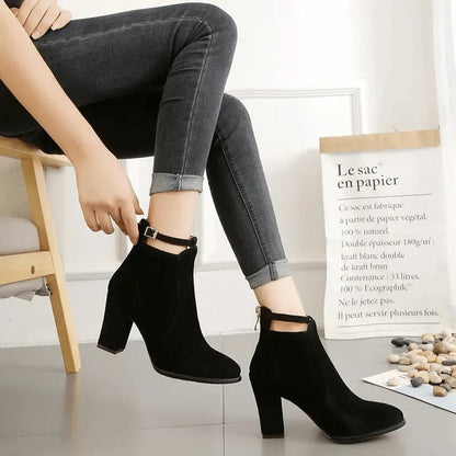 Stiefeletten mit hohem blockabsatz für damen